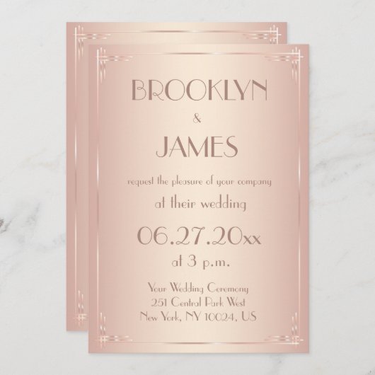 Invitations de mariage vintage (Devant / Derrière)