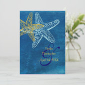 Invitations de mariage Vintage à la plage (Debout devant)