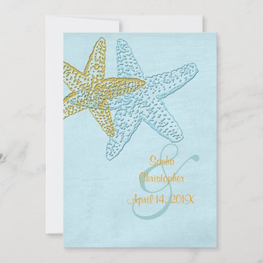 Invitations de mariage Vintage à la plage (Devant)