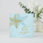 Invitations de mariage Vintage à la plage (Debout devant)