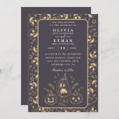 Invitations de mariage vintage à l'halloween (Devant / Derrière)