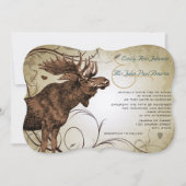 Invitations de mariage vintage à l'orignal (Devant)