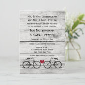 Invitations de mariage vintage à vélo (Debout devant)