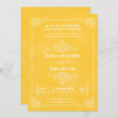 Invitations de mariage vintage Art Déco (Devant / Derrière)