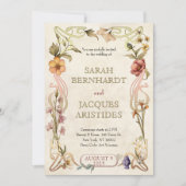 Invitations de mariage vintage Art Nouveau Déco (Devant)