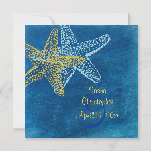 Invitations de mariage vintage Beach (Devant)