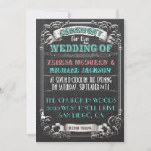 Invitations de mariage Vintage Blackboard (Devant)
