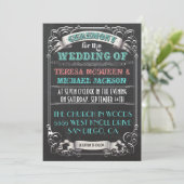 Invitations de mariage Vintage Blackboard (Debout devant)