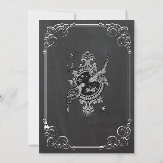 Invitations de mariage Vintage Blackboard (Dos)