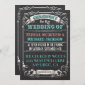 Invitations de mariage Vintage Blackboard (Devant / Derrière)