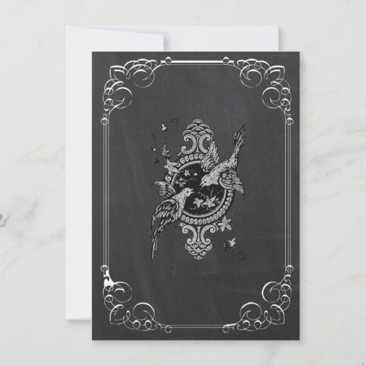 Invitations de mariage Vintage Blackboard (Dos)