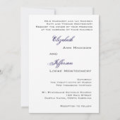 Invitations de mariage Vintage bleu (Dos)