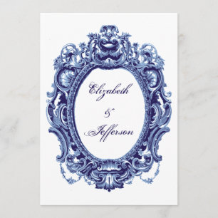 Invitations de mariage Vintage bleu