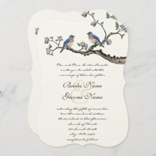 Invitations de mariage vintage Bluebirds