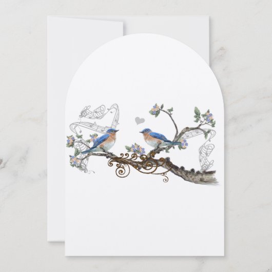 Invitations de mariage vintage Bluebirds (Dos)