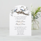 Invitations de mariage vintage Bluebirds (Debout devant)