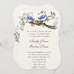 Invitations de mariage vintage Bluebirds #2