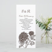 Invitations de mariage vintage Dahlia (Debout devant)