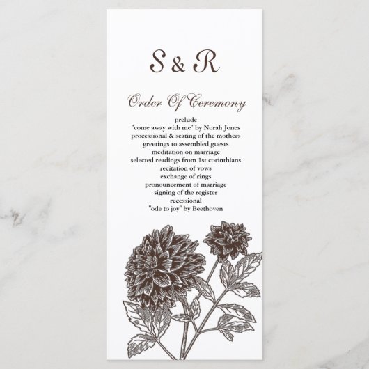 Invitations de mariage vintage Dahlia (Devant)