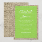Invitations de mariage Vintage de Burlap (Devant / Derrière)