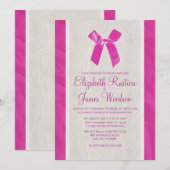 Invitations de mariage Vintage de Fuchsia Bow & Li (Devant / Derrière)