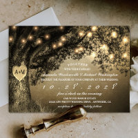 Invitations de mariage vintage en chêne sculpté ru