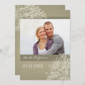 Invitations de mariage Vintage Floral (Devant / Derrière)