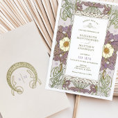 Invitations de mariage vintage Lavender Art Nouvea