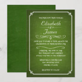 Invitations de mariage Vintage Lime Green Chalkboa (Devant / Derrière)