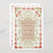 Invitations de mariage vintage Nouveau (Devant / Derrière)