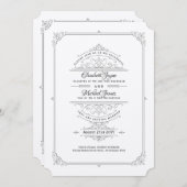 Invitations de mariage vintage Regency Kraft (Devant / Derrière)