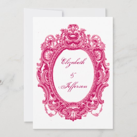 Invitations de mariage Vintage rose (Devant)