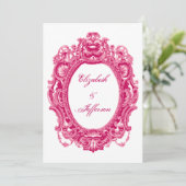 Invitations de mariage Vintage rose (Debout devant)