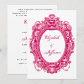 Invitations de mariage Vintage rose (Devant / Derrière)