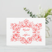 Invitations de mariage Vintage rouge (Debout devant)
