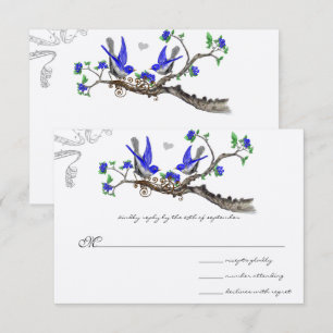 Invitations de mariage vintage Royal Blue et Grey