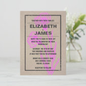 Invitations de mariage Vintage rustique (Debout devant)