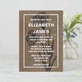 Invitations de mariage Vintage rustique (Debout devant)
