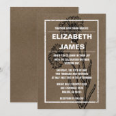 Invitations de mariage Vintage rustique (Devant / Derrière)