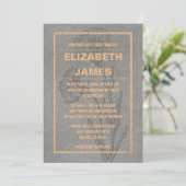 Invitations de mariage Vintage rustique (Debout devant)