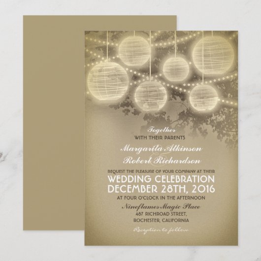 invitations de mariage vintages (Devant / Derrière)