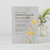 Invitations de mariage Vintages à Freesia (Debout devant)