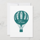 Invitations de mariage Vintages à l'air chaud Aqua (Dos)