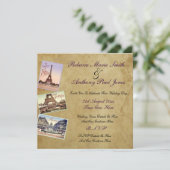 Invitations de mariage Vintages à Paris (Debout devant)