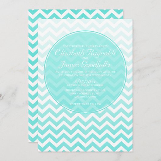 Invitations de mariage Vintages à Zigzag (Devant / Derrière)