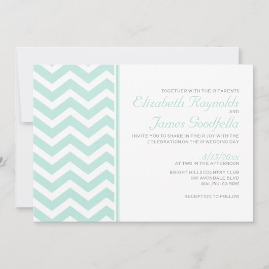Invitations de mariage Vintages Chevron Zigzag (Devant)