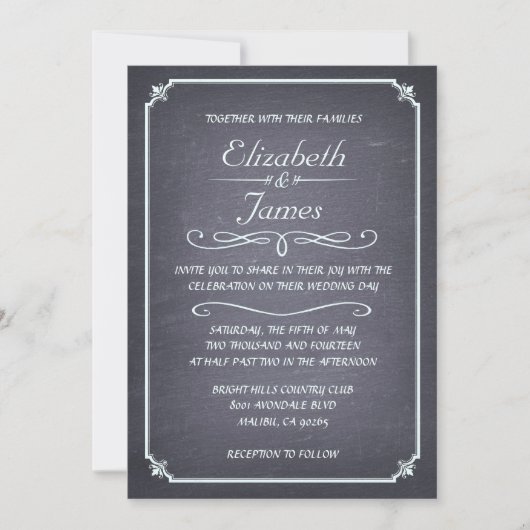 Invitations de mariage Vintages de base (Devant)