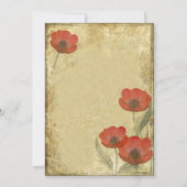 Invitations de mariage Vintages des Red Poppies (Dos)