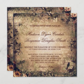 Invitations de mariage Vintages et dénudées (Devant / Derrière)