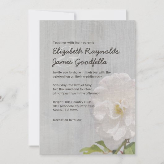 Invitations de mariage Vintages Gardenia (Devant)